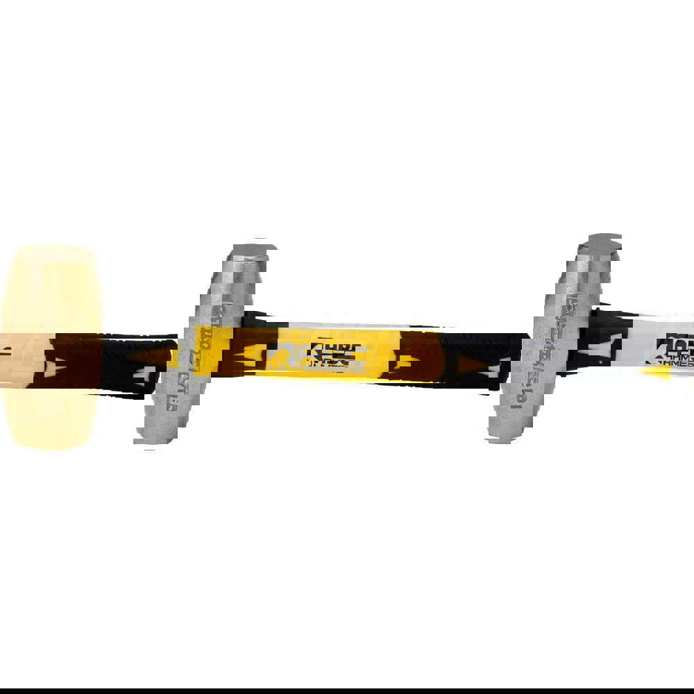 5 lb Brass Striking Hammer, Non-Sparking, Non-Marring 1 7/8 Face Diam, 4-3/4 Head Length, 16 OAL, 14 Fiberglass Handle, Double Faced